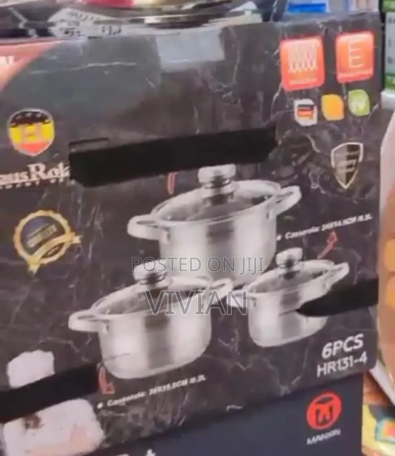 6pcs Stainless Steel Pot