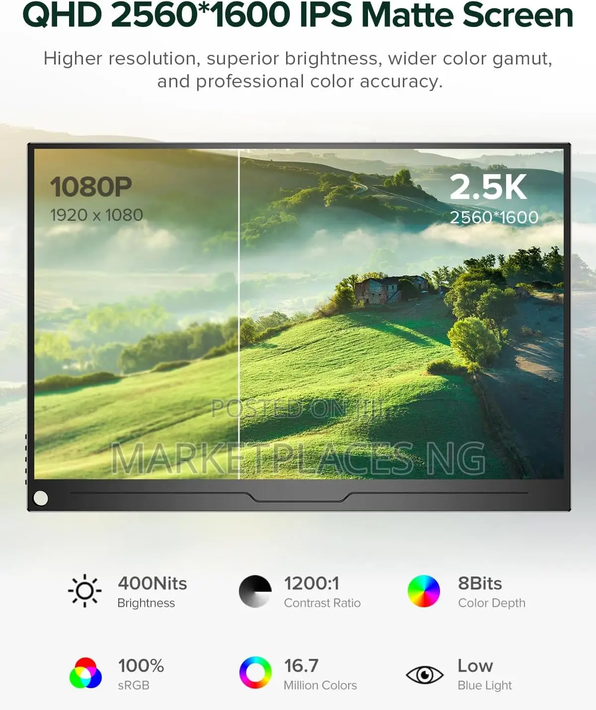 Uperfect 16" 2. Portable Monitor: Qhd, Hdr, Freesync, Vesa