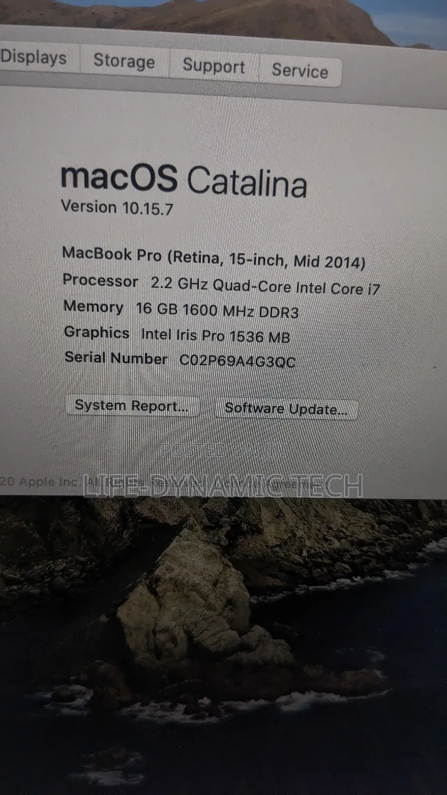 Laptop Apple MacBook Pro 2014 16GB Intel Core i7 SSD 256GB
