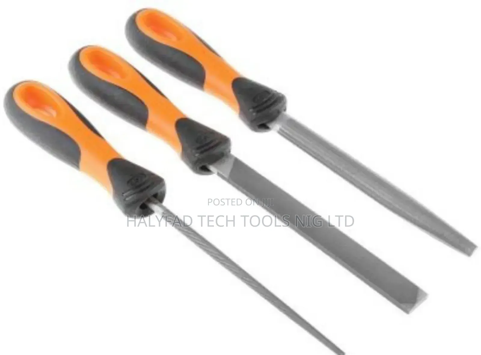 3 PCS Steel File Set, Flat, Round, Half Round