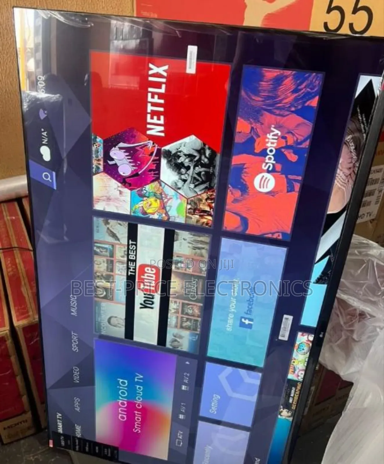 55 Inches With Inbuld Bluetooth Netflix Wifi Facebook .