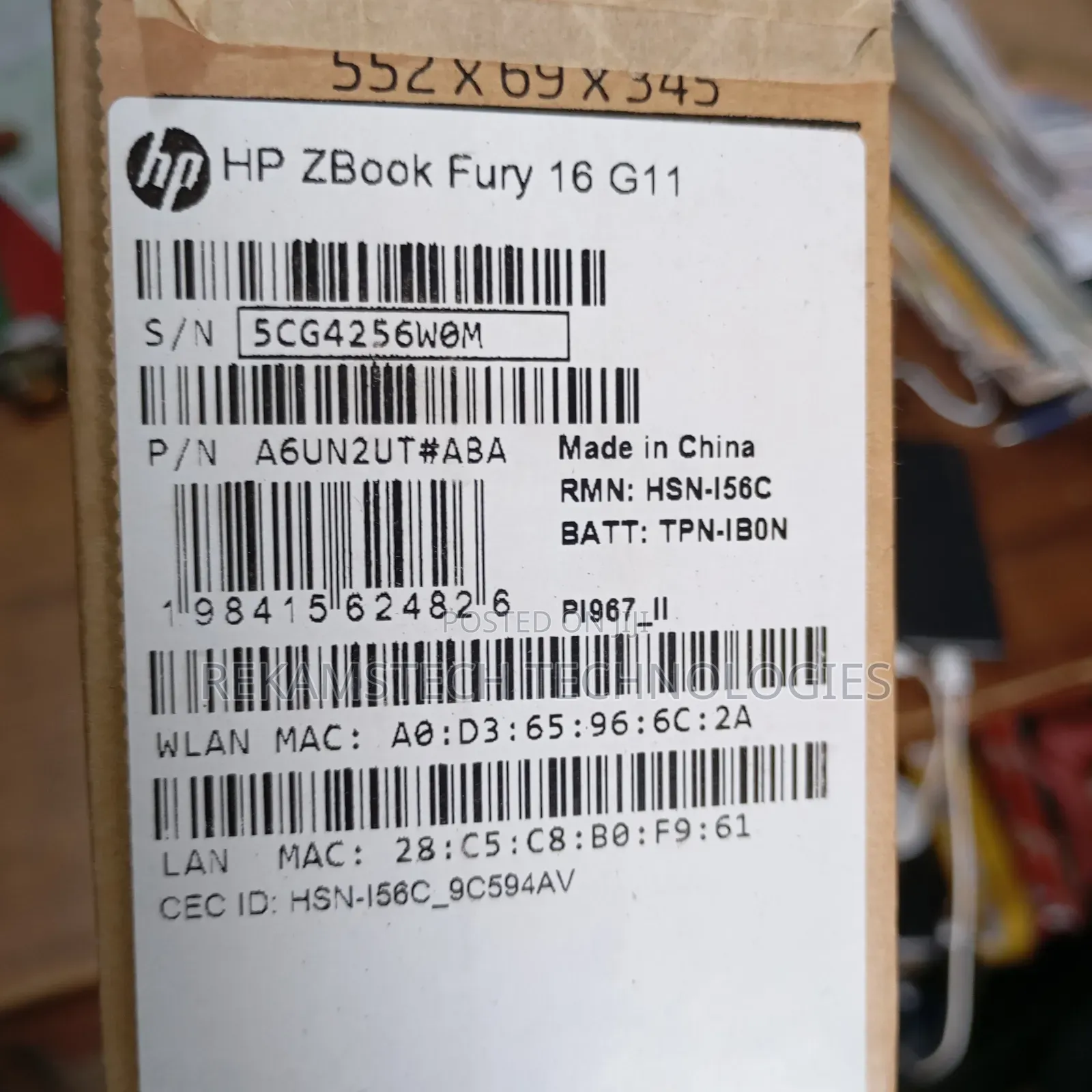 New Laptop HP Zbook Fury 15 G7 32GB Intel Core I9 SSD 1T