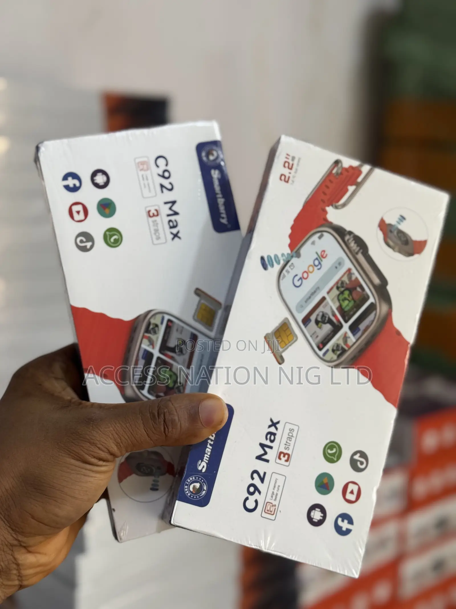 C92 Max Android Smart Watch 64+6gb And Double Camera 3straps