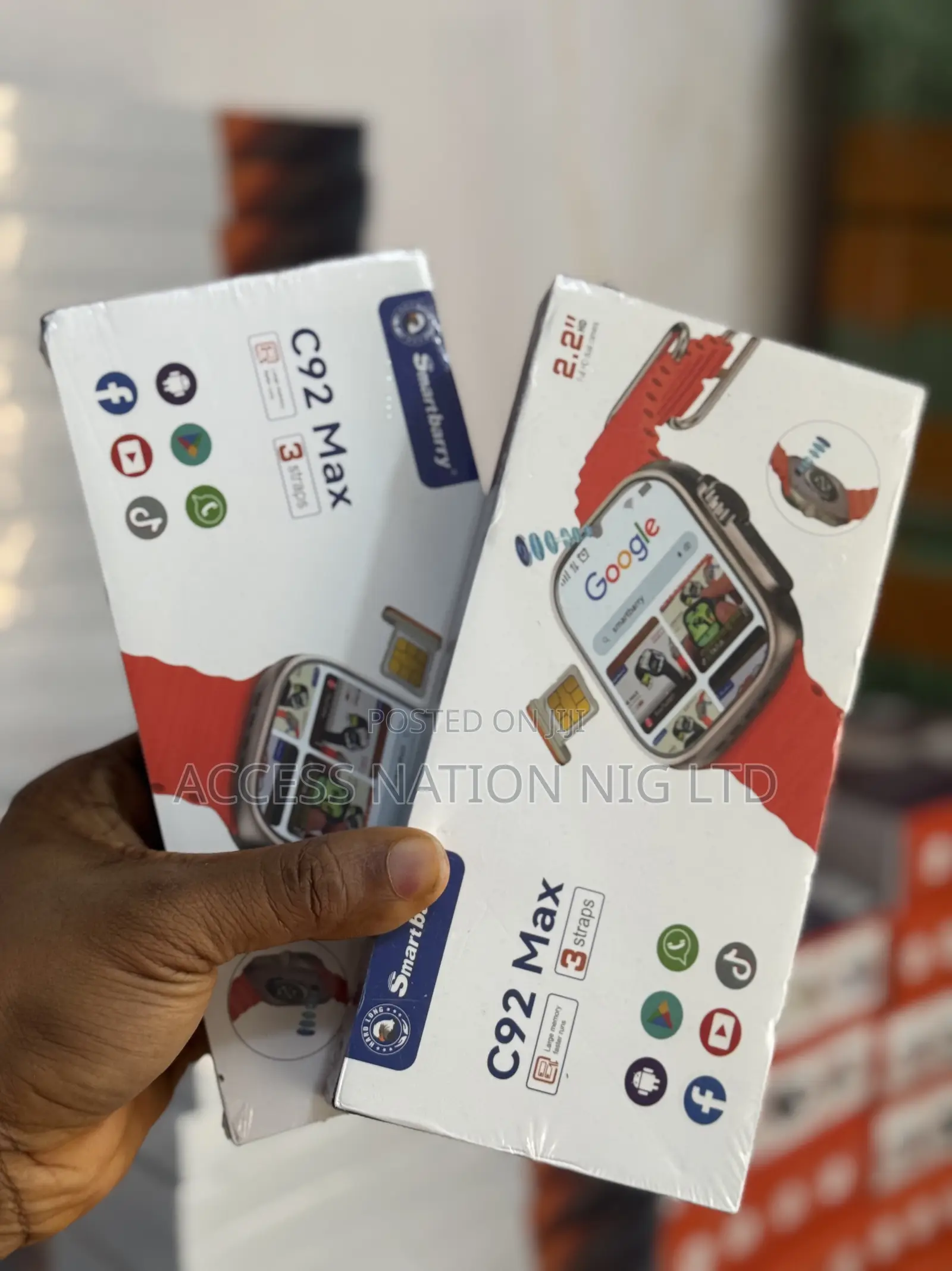 C92 Max Android Smart Watch 64+6gb And Double Camera 3straps