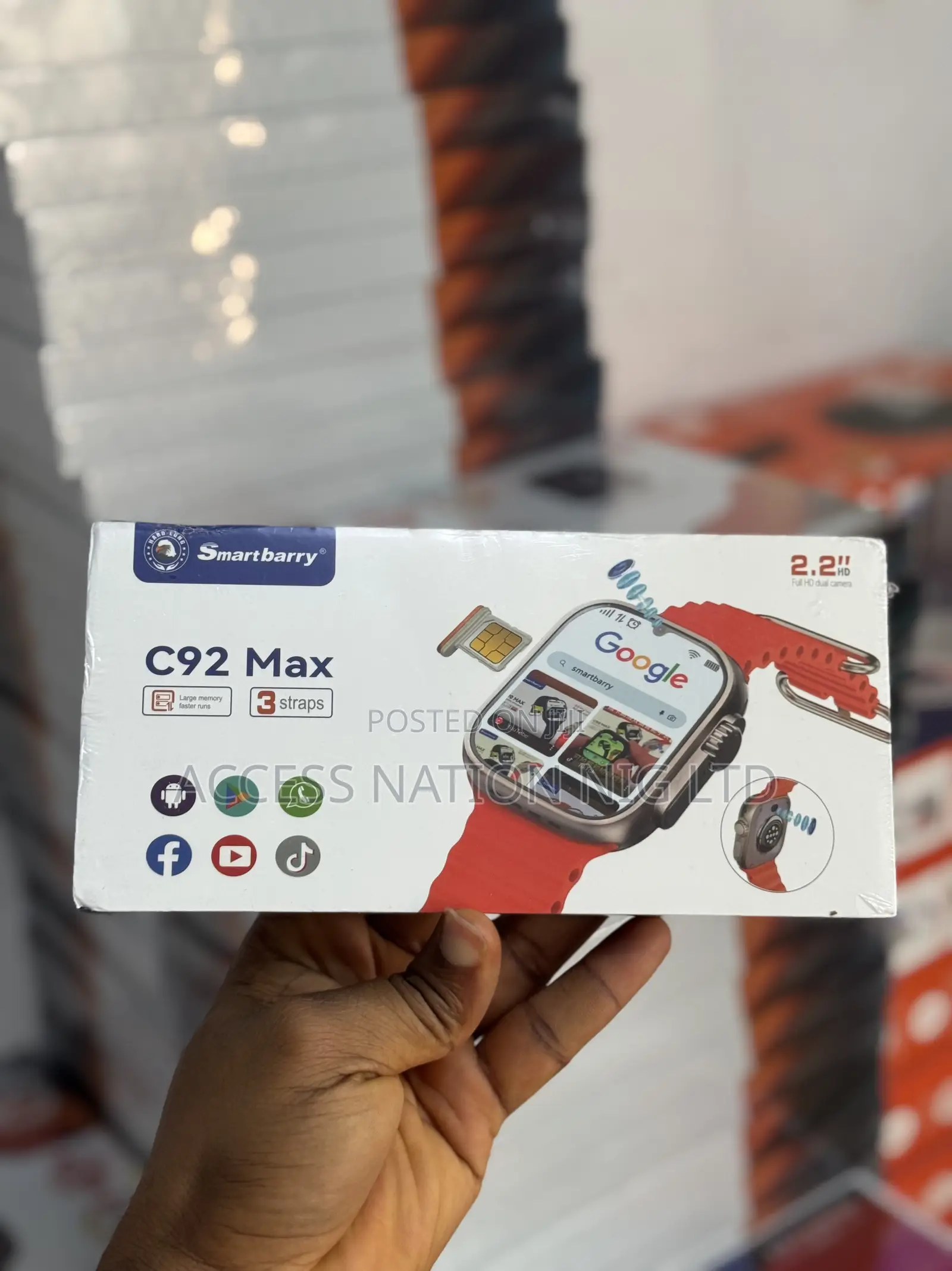 C92 Max Android Smart Watch 64+6gb And Double Camera 3straps