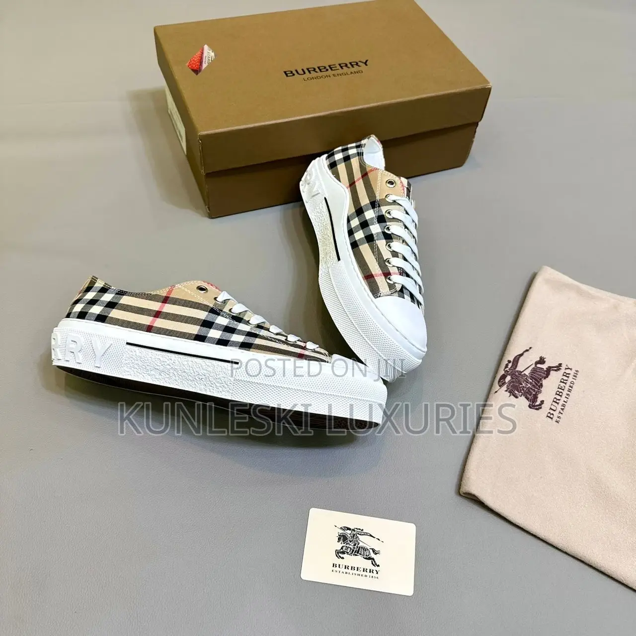 Original Burberry Fall Winter 2023 Low Brown Sneakers