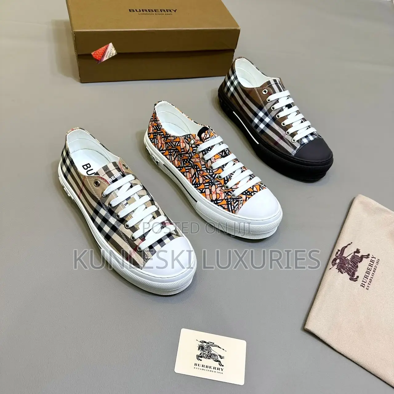 Original Burberry Fall Winter 2023 Low Brown Sneakers