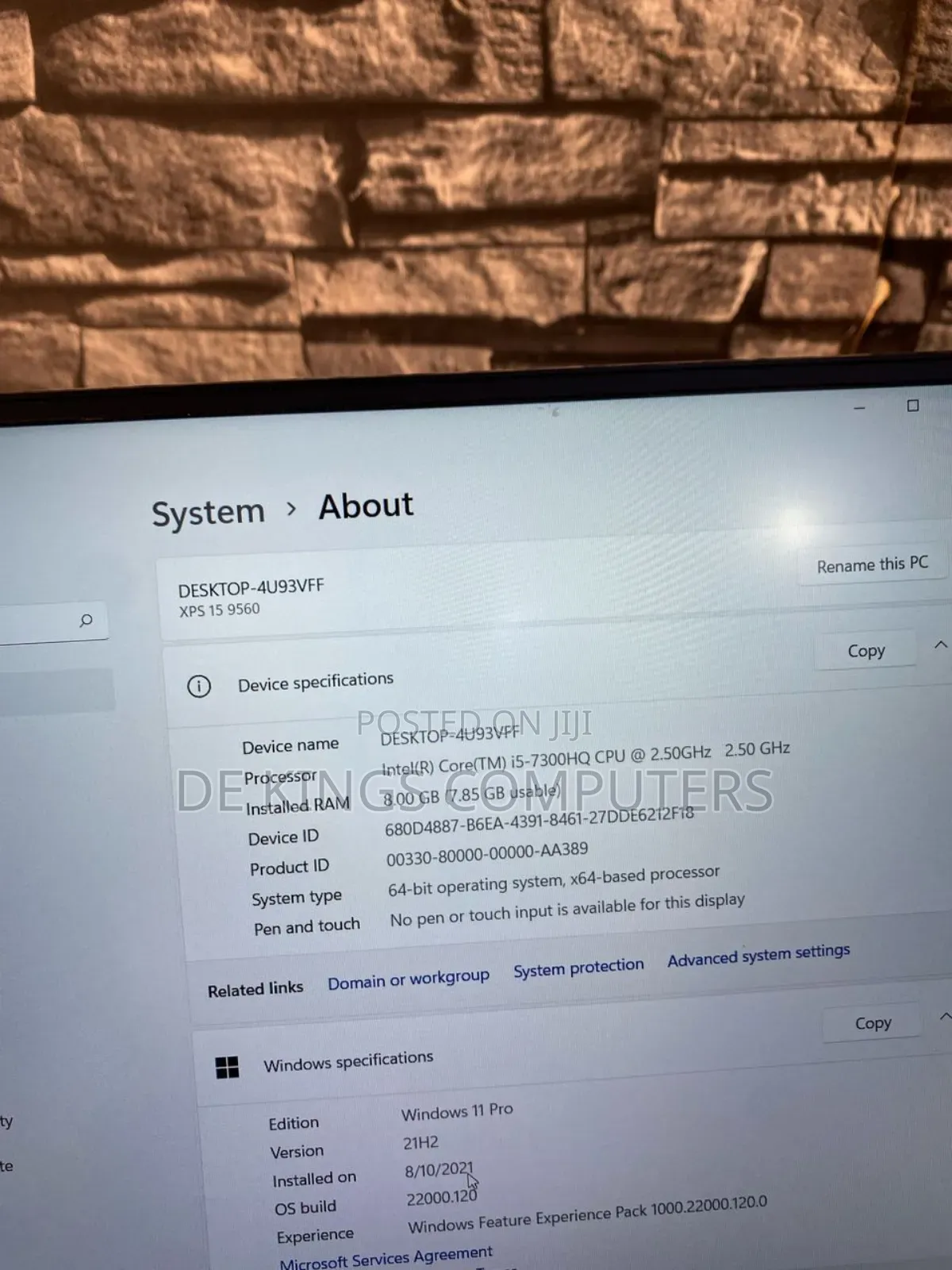 Laptop Dell XPS 15 9560 8GB Intel Core i5 SSD 256GB