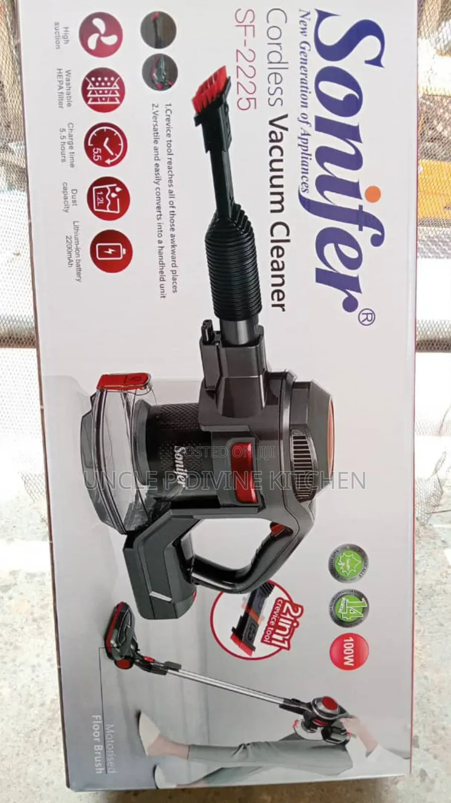 Sonifer 2in1 Cordless/ Rechargeable Vacuum Cleaner