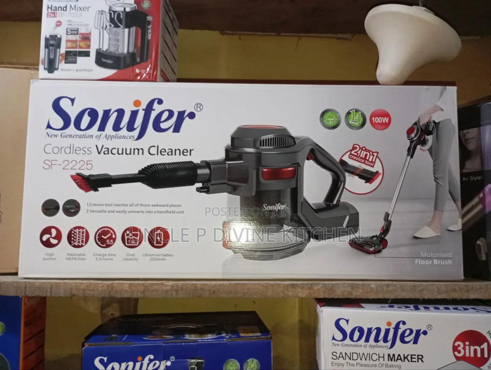 Sonifer 2in1 Cordless/ Rechargeable Vacuum Cleaner