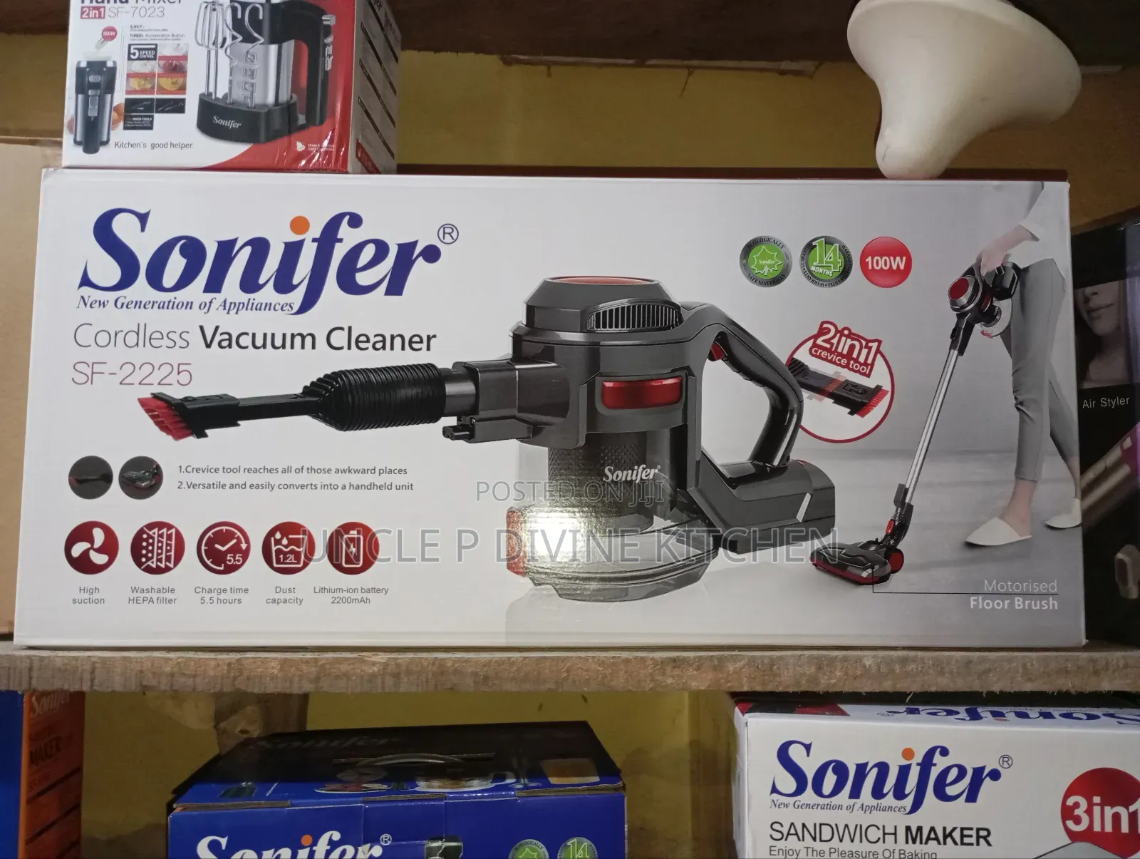 Sonifer 2in1 Cordless/ Rechargeable Vacuum Cleaner