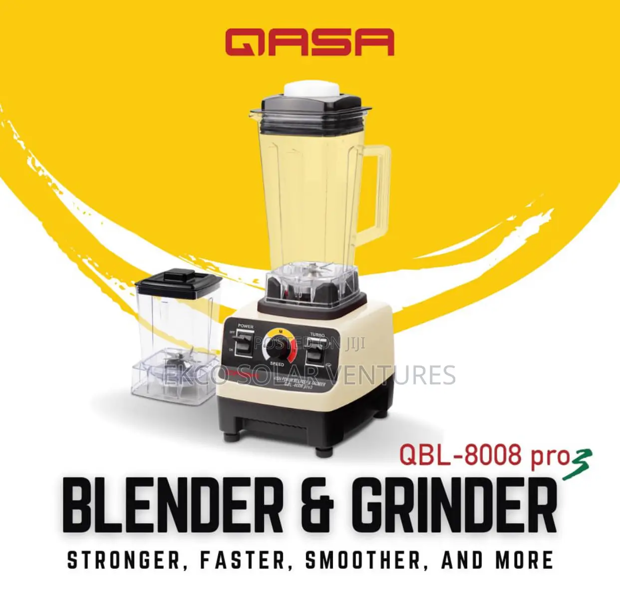 Qasa 2-in-1 Heavy Duty Commercial Blender Grinder Pro3