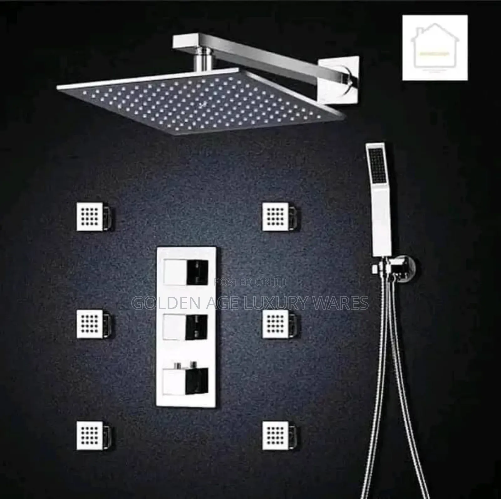 6 Jet Massage Thermostatic Conduit Shower