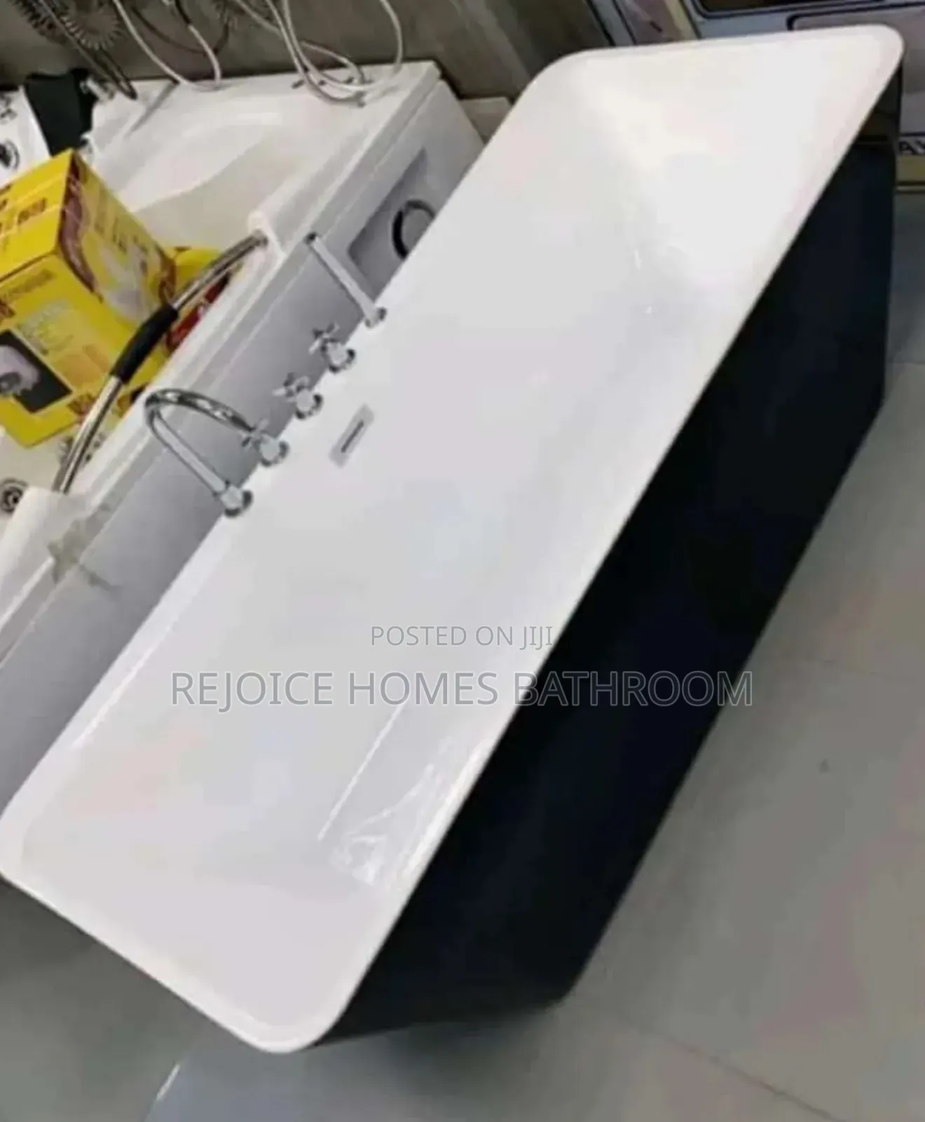 Luxury White and Black Freestand/Standalone Bathtub Mixer