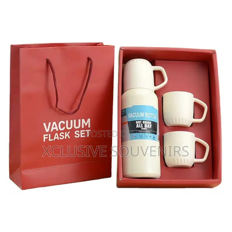 500ml Stainless Steel Vaccum Flask Gift Set With 2 Cups