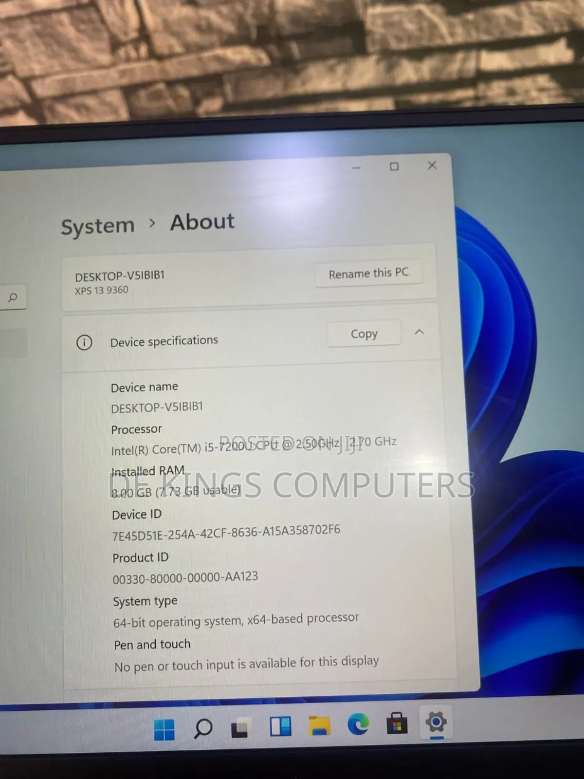 Laptop Dell XPS 13 8GB Intel Core i5 SSD 256GB