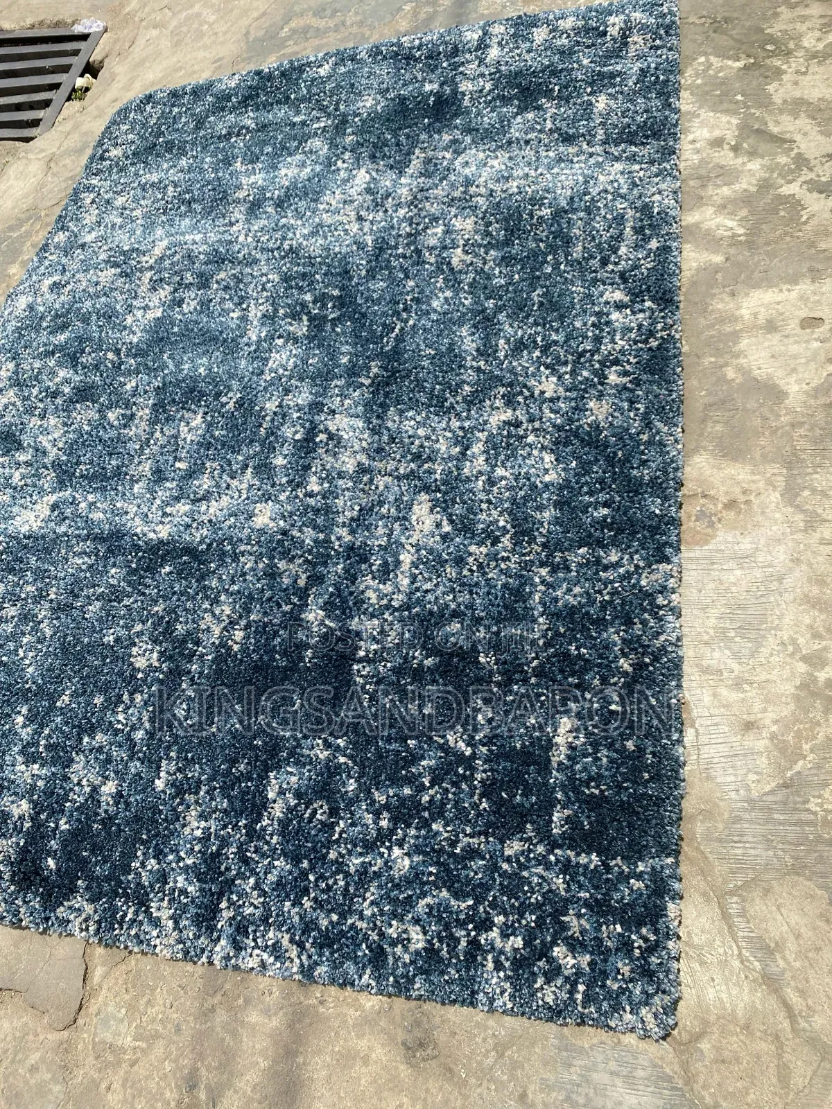 5x7fts Navy Blue Shaggy Premium America Center Rug.
