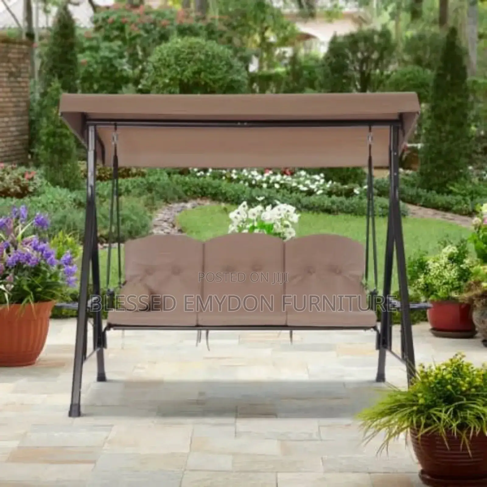 Outdoorsesslifepatioswingswithcanopy for Adults - 3-Seater