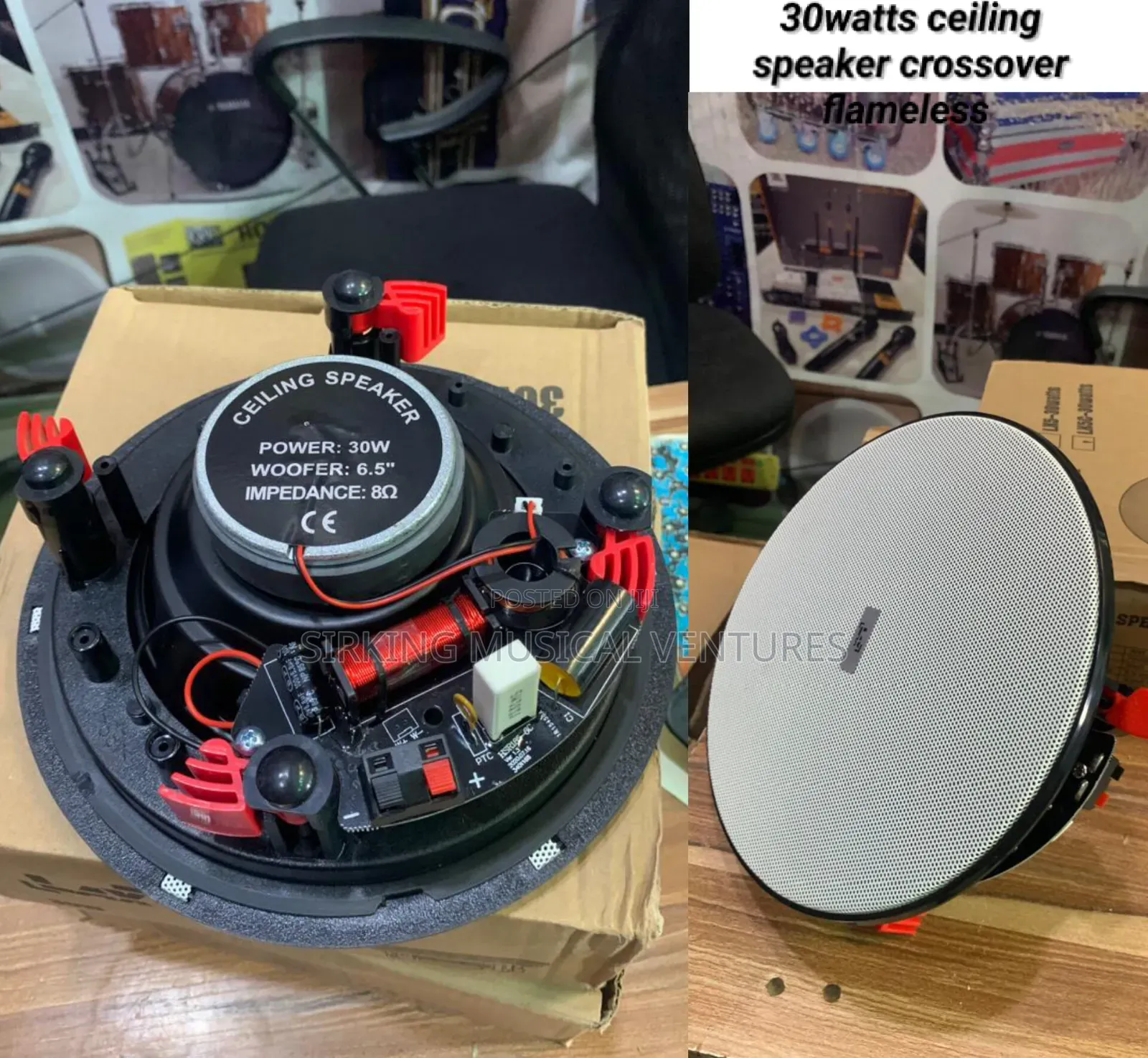Ceiling Speaker 30watts With Crossover Flameless