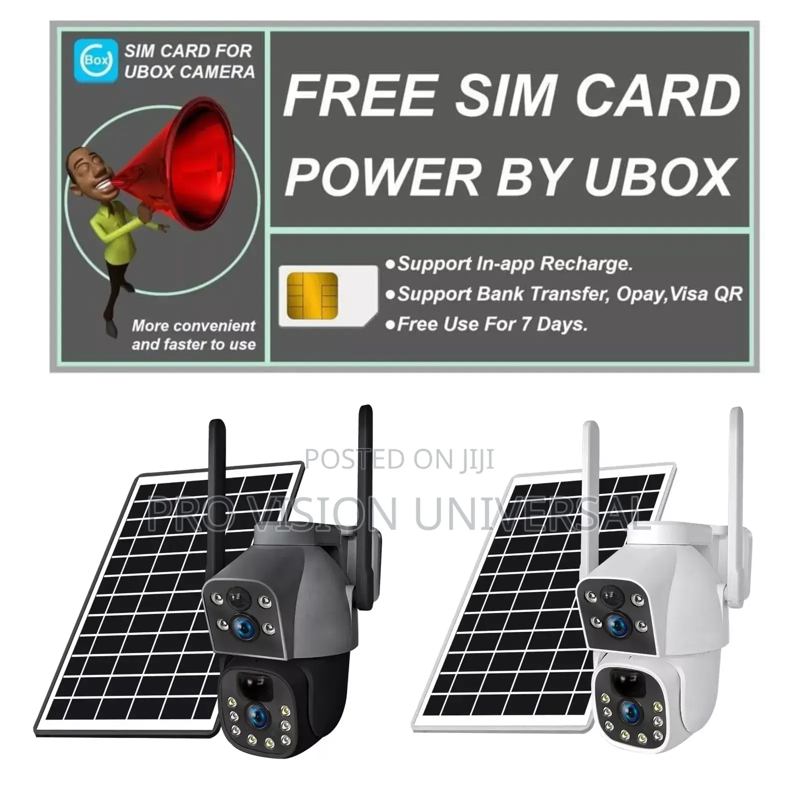 Solar Camera Ubox Dual Lens S250 6 Battery