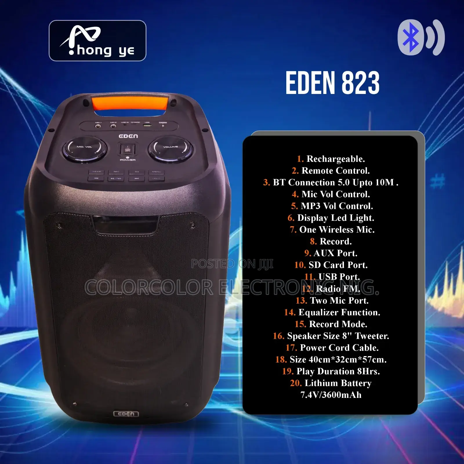 Bluetooth Speaker Eden Model-823