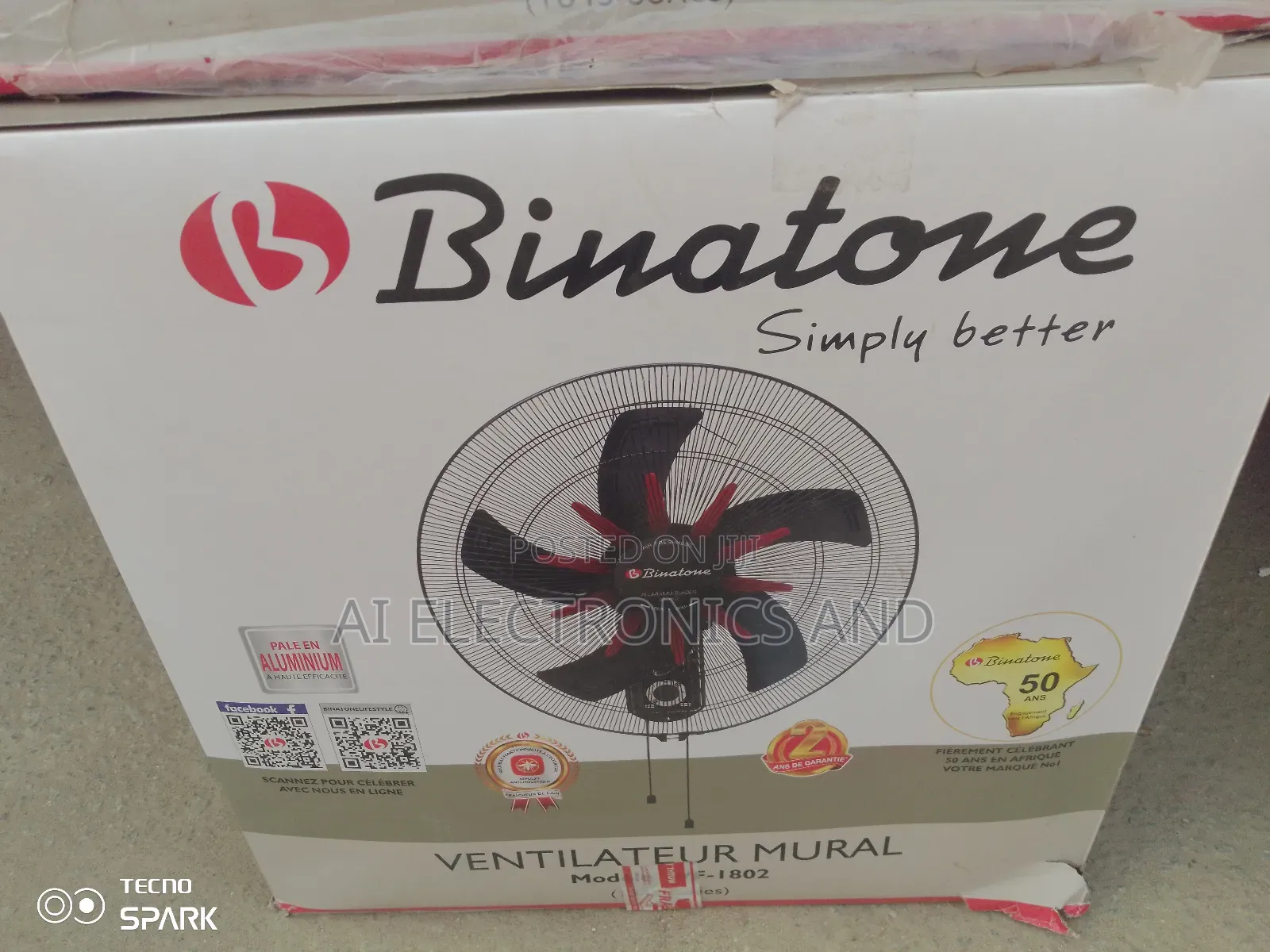 Binatone Wall Mounted Fan 18inches.