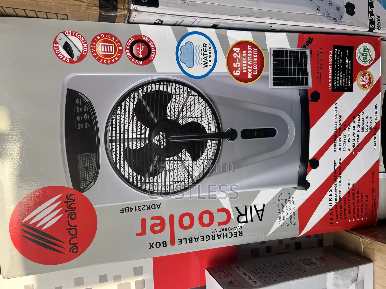 Andrakk Rechargeable Box Mist Fan / Air Cooler
