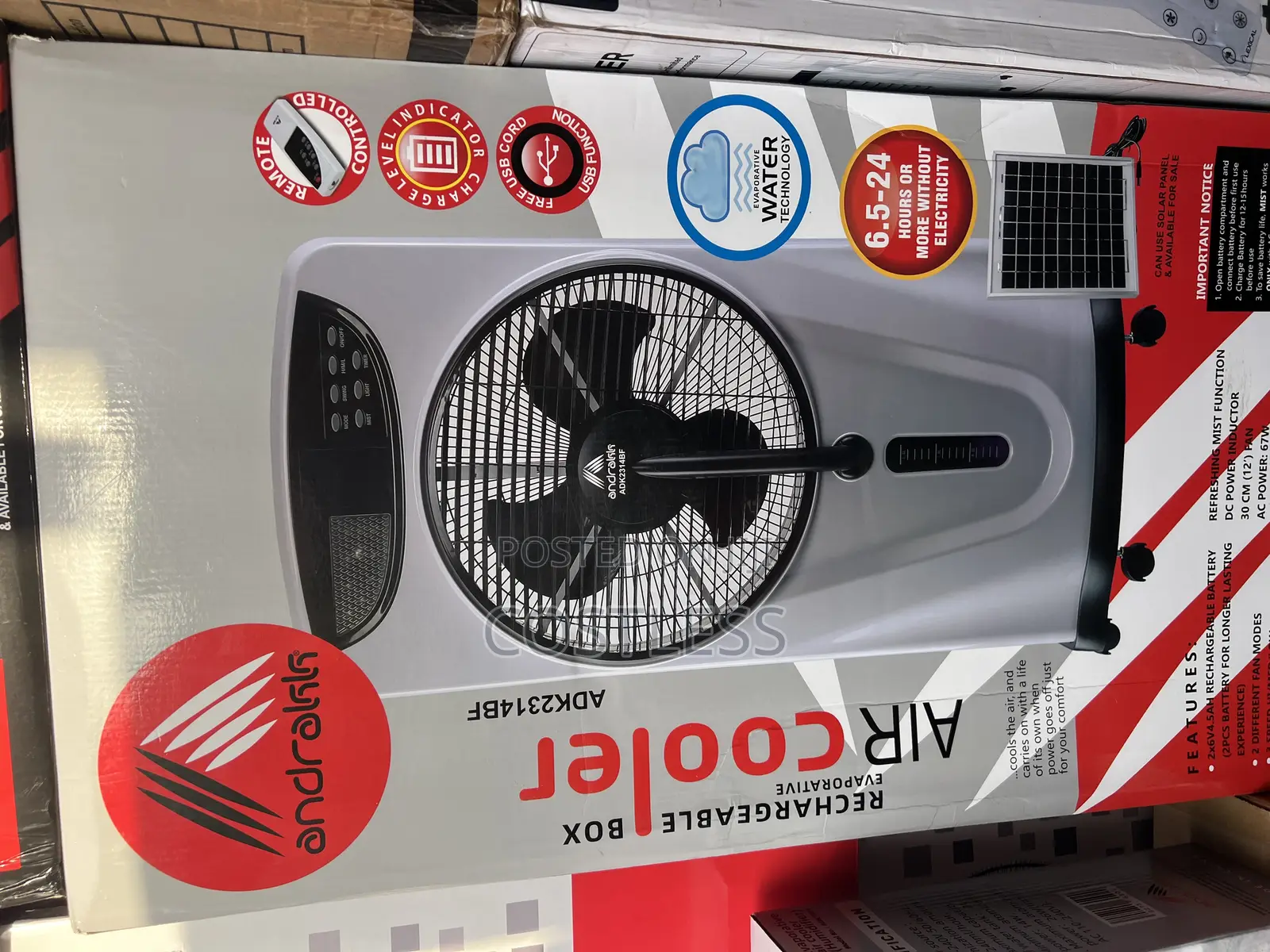 Andrakk Rechargeable Box Mist Fan / Air Cooler