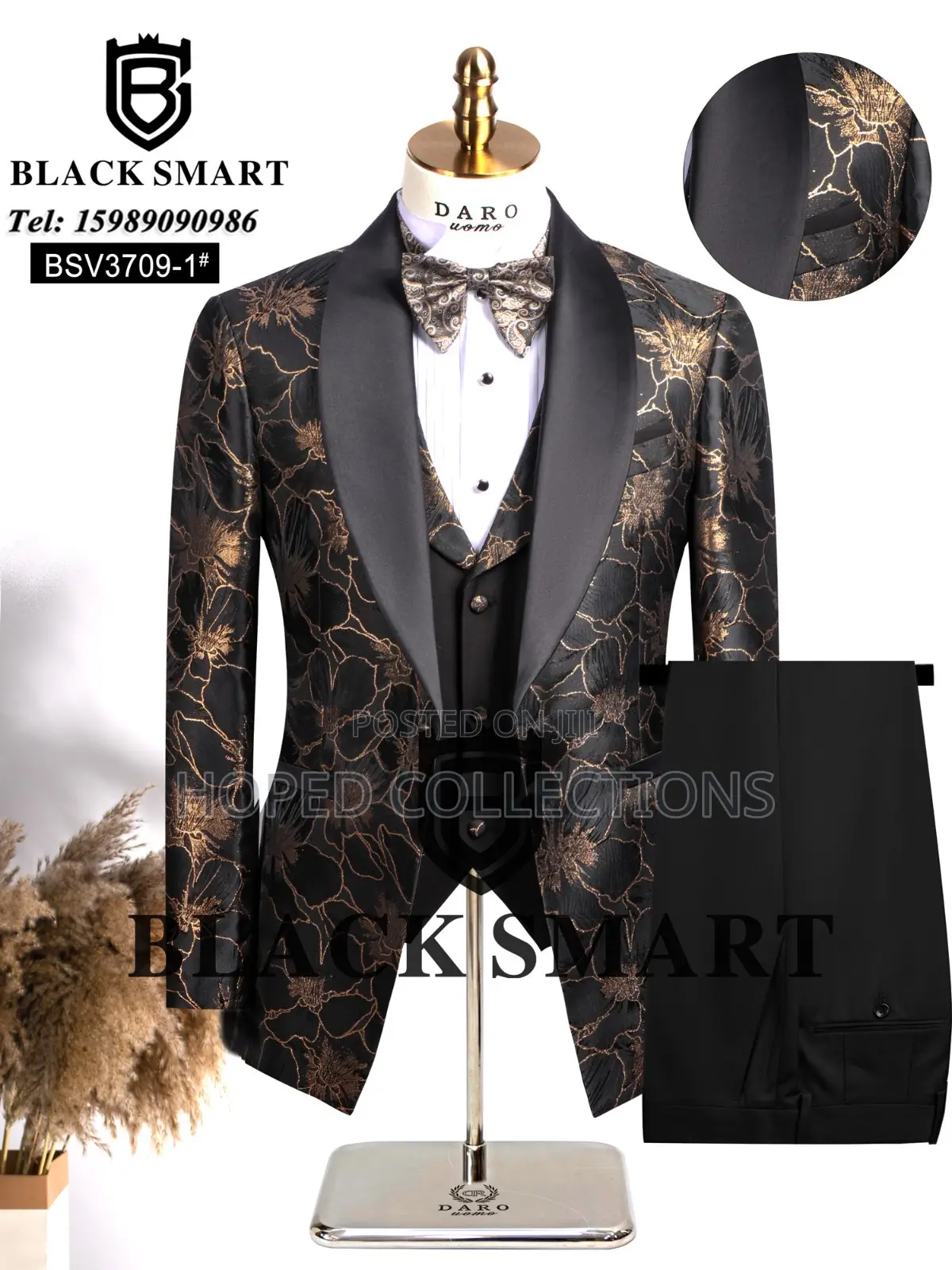 Flower Daro Black-Smart Suit