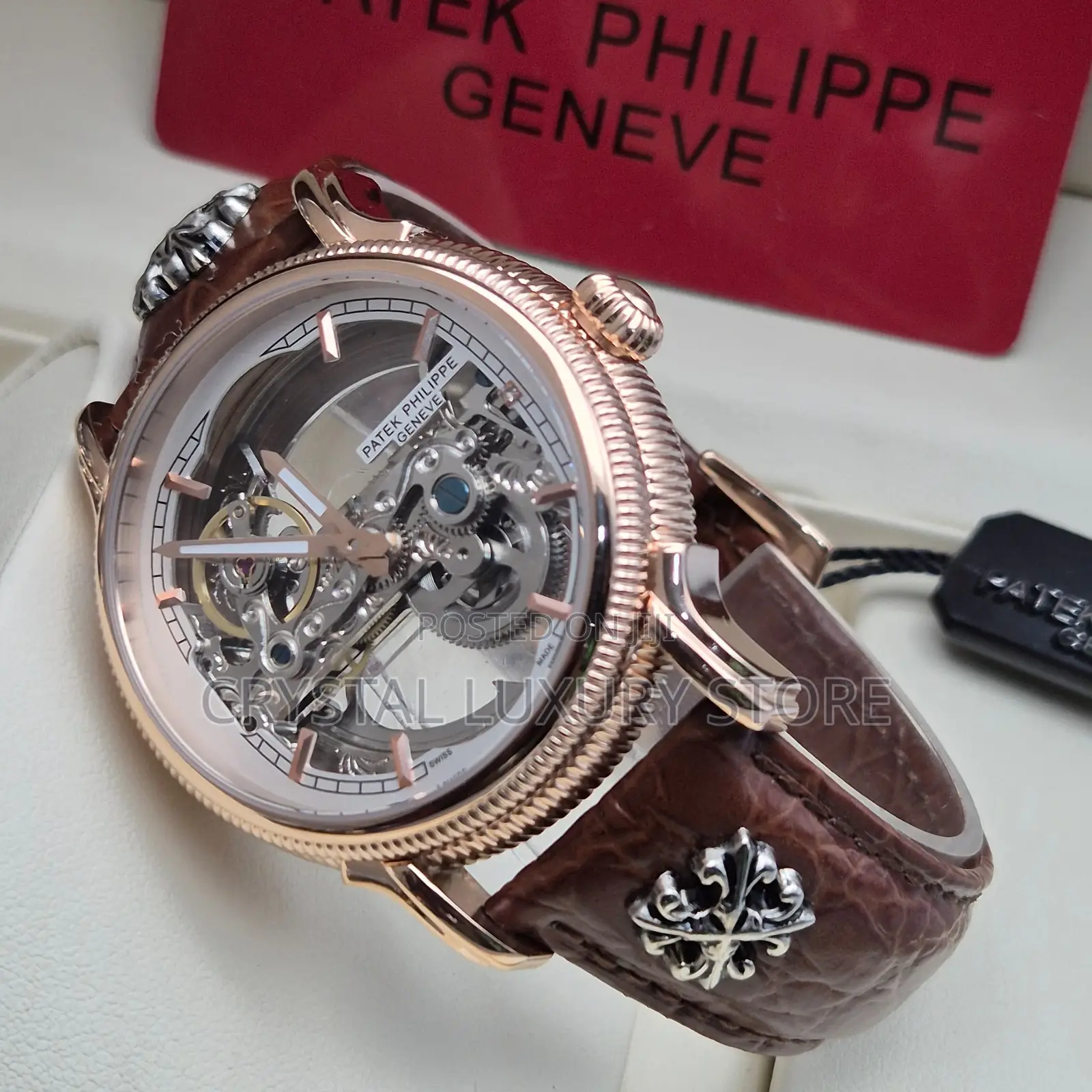 Patek Philippe Quality Luxury Men Genuine Leather Wristwatch