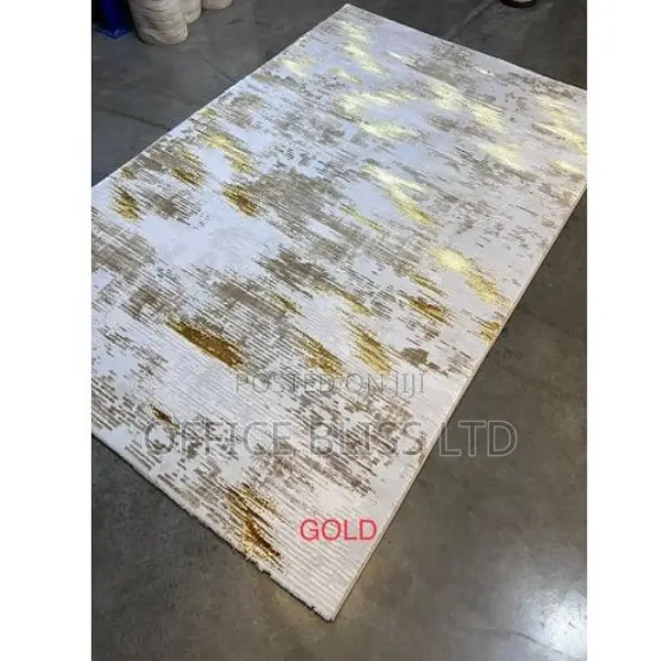 Turkish Retro Pattern Gold and Beige Center Rug(5 by 7)