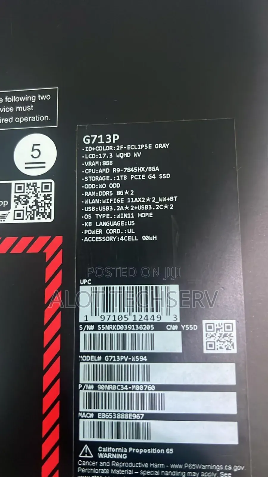 New Laptop Asus ROG Strix G17 16GB AMD Ryzen 9 SSD 1T