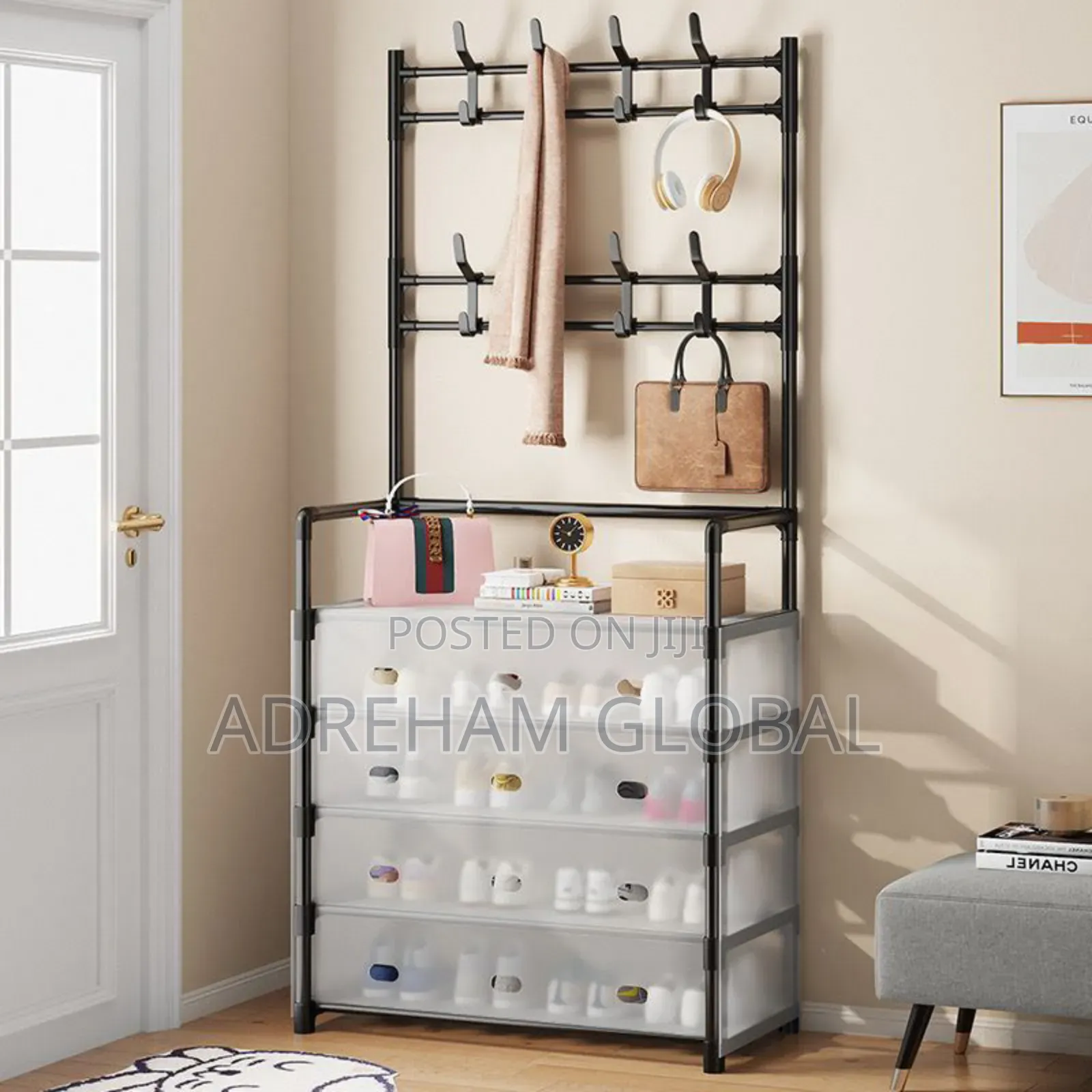 5 Layers Shoe Rack/Hat Rack With Transparent Cover