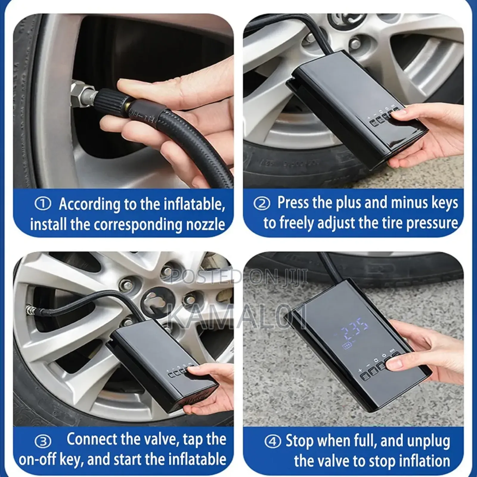 Portable Air Compressor Tire Inflator,Cordless Air Pump