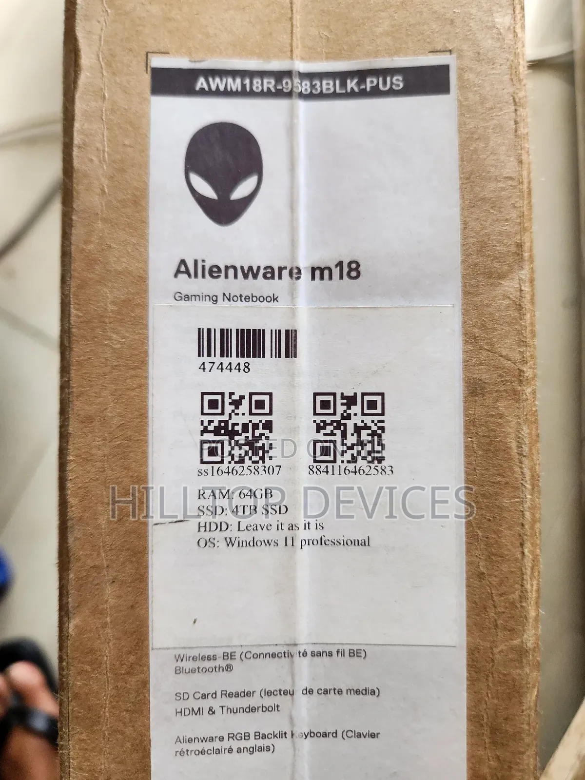 New Laptop Dell Alienware M18 R2 64GB Intel Core I9 SSD 4T