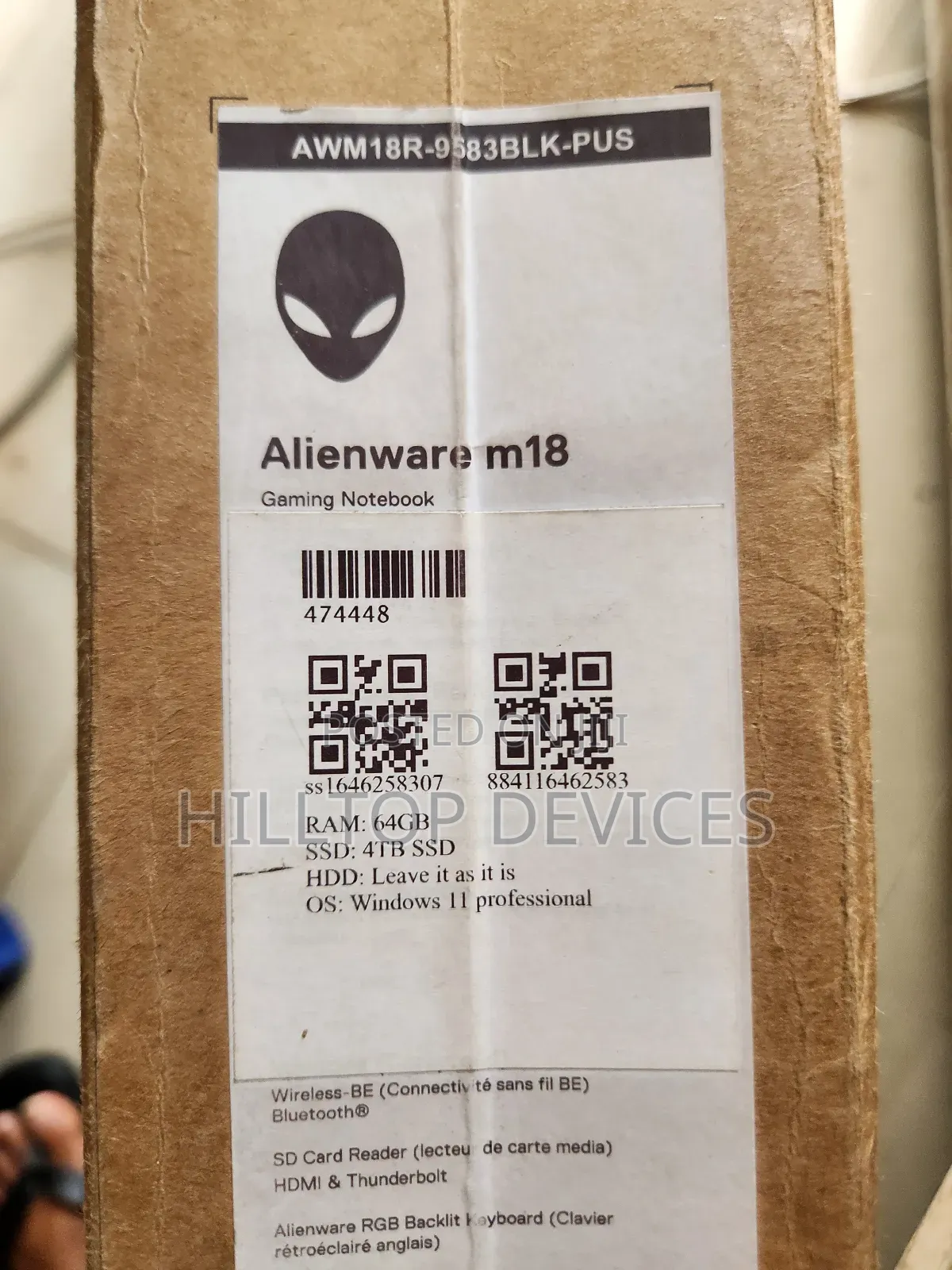 New Laptop Dell Alienware M18 R2 64GB Intel Core I9 SSD 4T