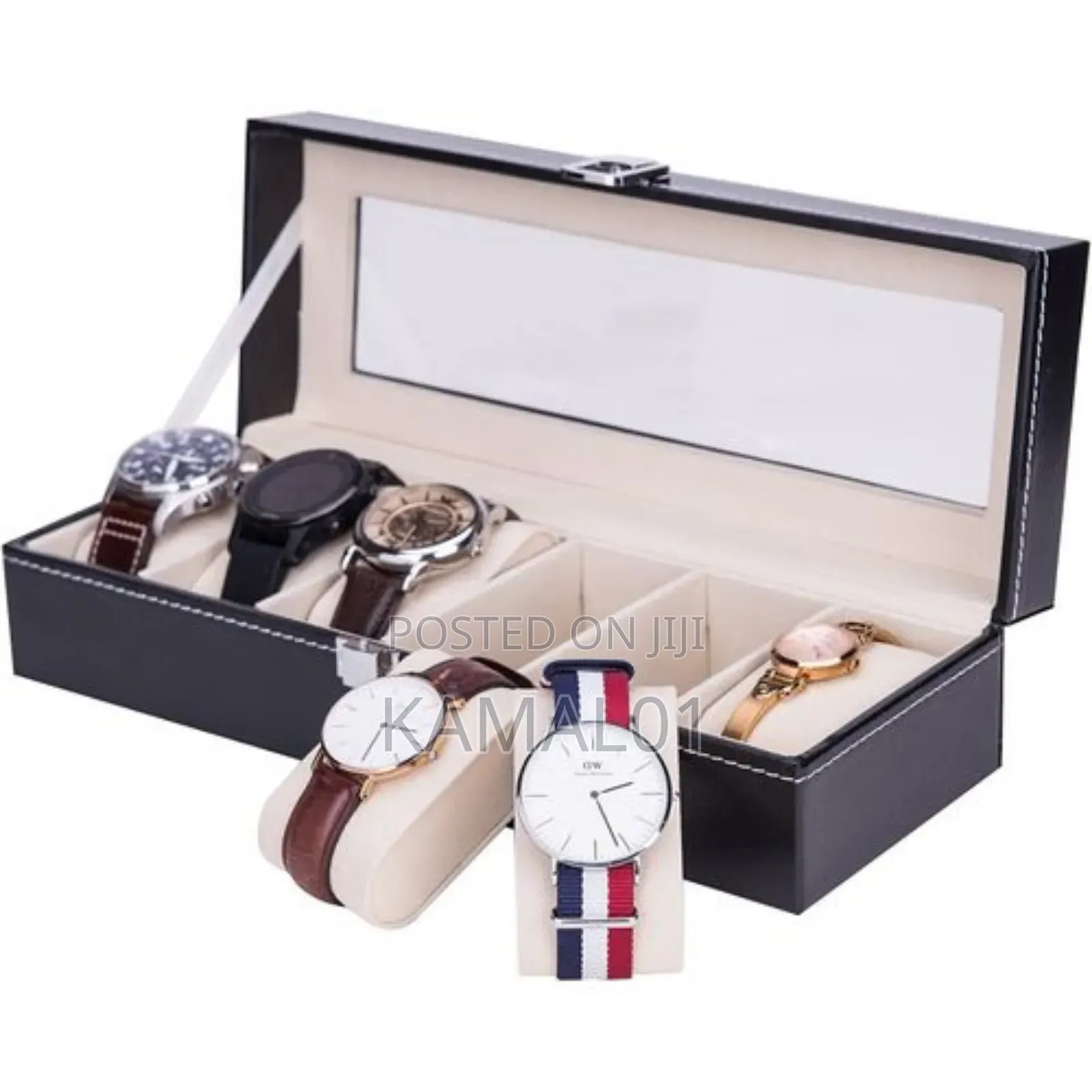 6 Pieces Slot Luxury Pu Leather Watch Box/Storage Box