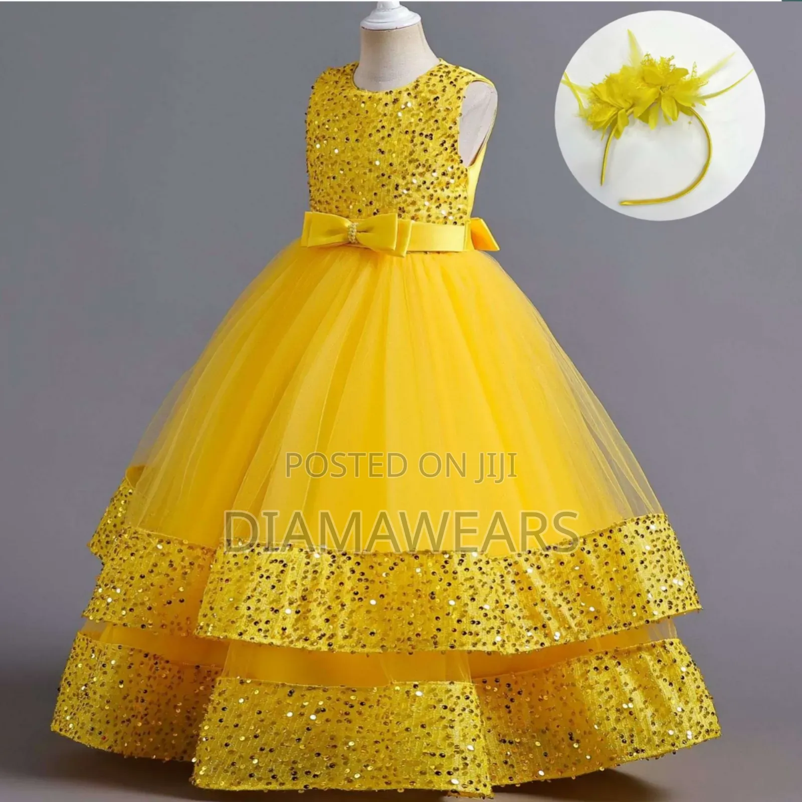Yellow Children Ceremonial Full Ball Gown