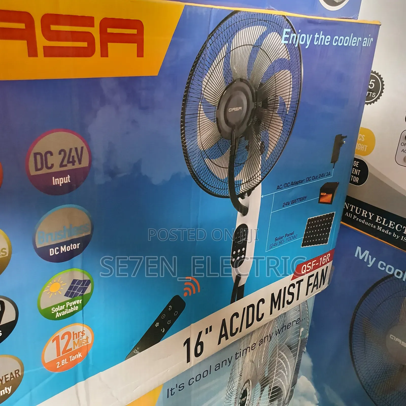 Qasa Rechargeable Standing Fan Mist 16inches