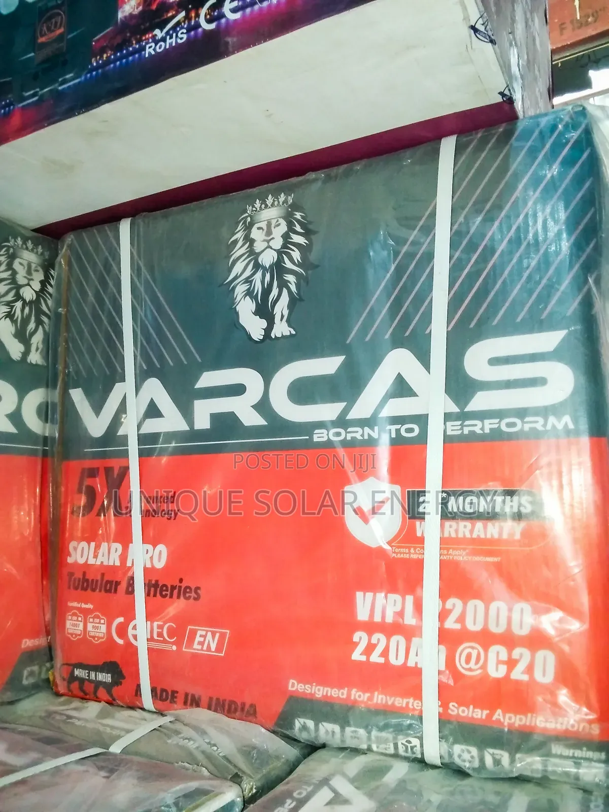12v 220ah Varcas Tubular Battery