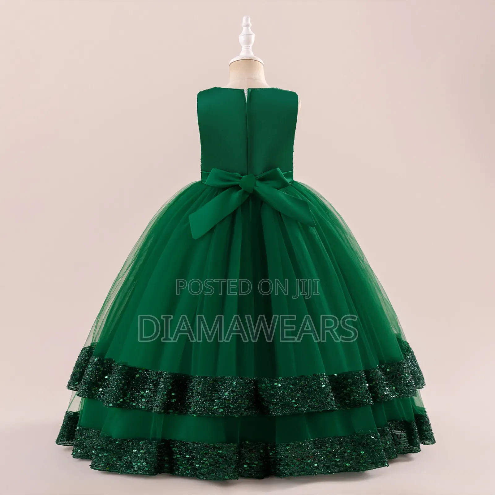 Green Ceremonial Princess Full Ball Gown