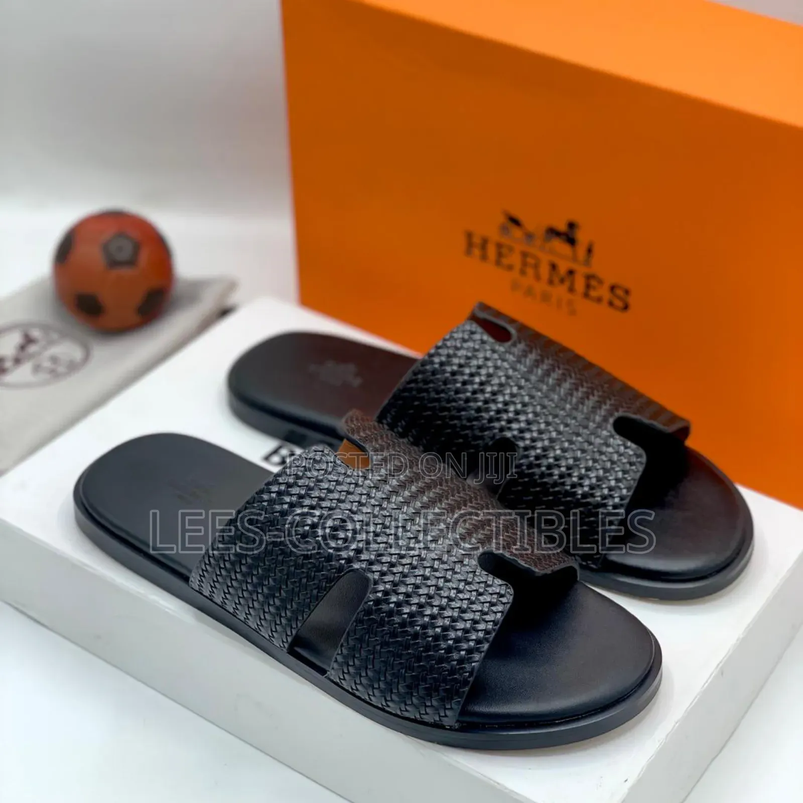 Best Quality Black Hermes Slippers