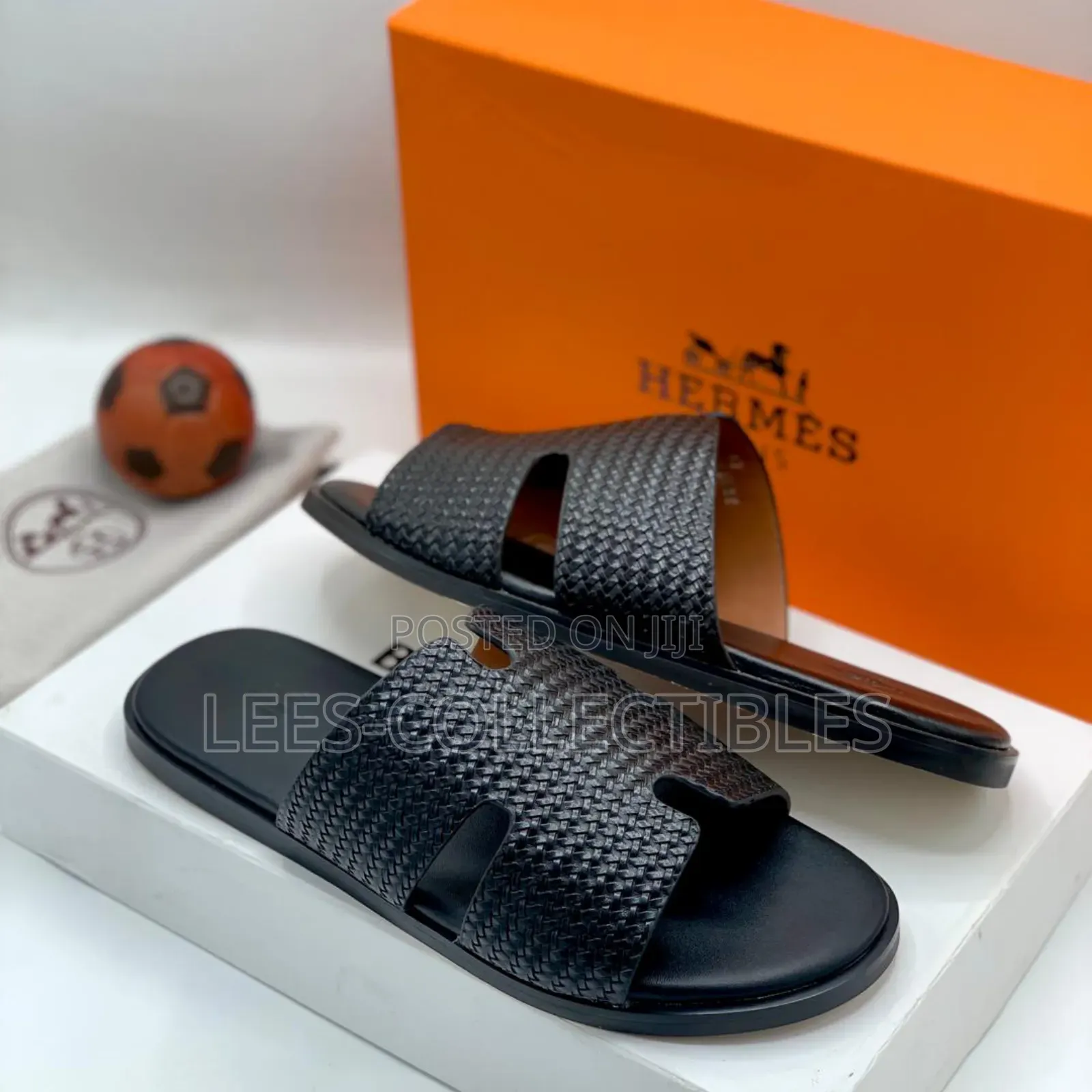 Best Quality Black Hermes Slippers
