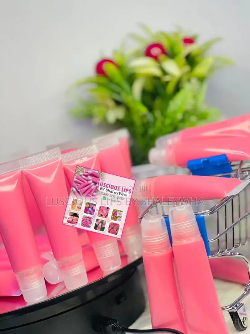 Pink Lips Balm and Lipgloss Made With Love