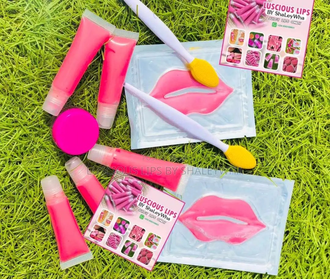 Pink Lips Balm and Lipgloss Made With Love