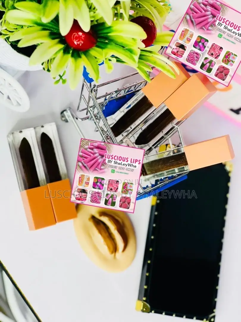 Pink Lips Balm and Lipgloss Made With Love
