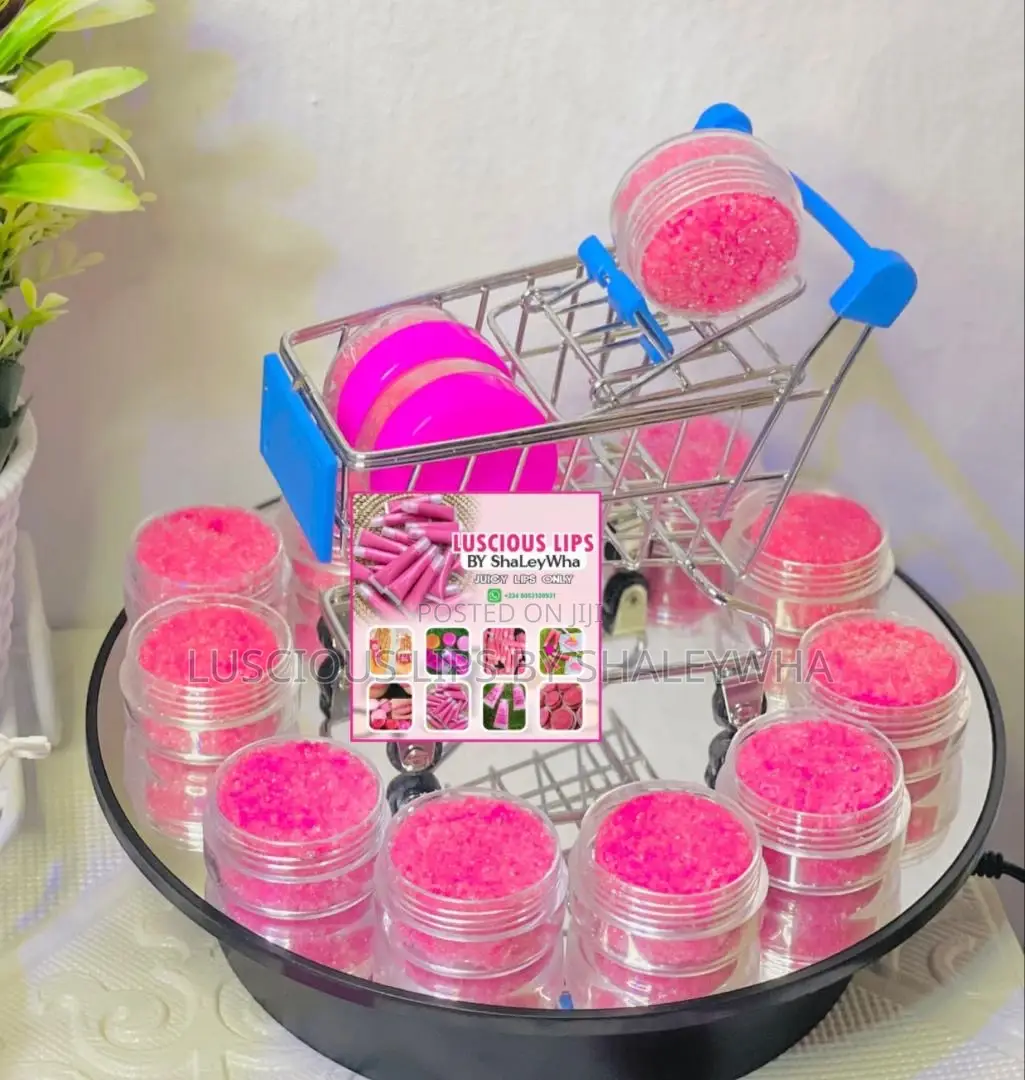 Pink Lips Balm and Lipgloss Made With Love