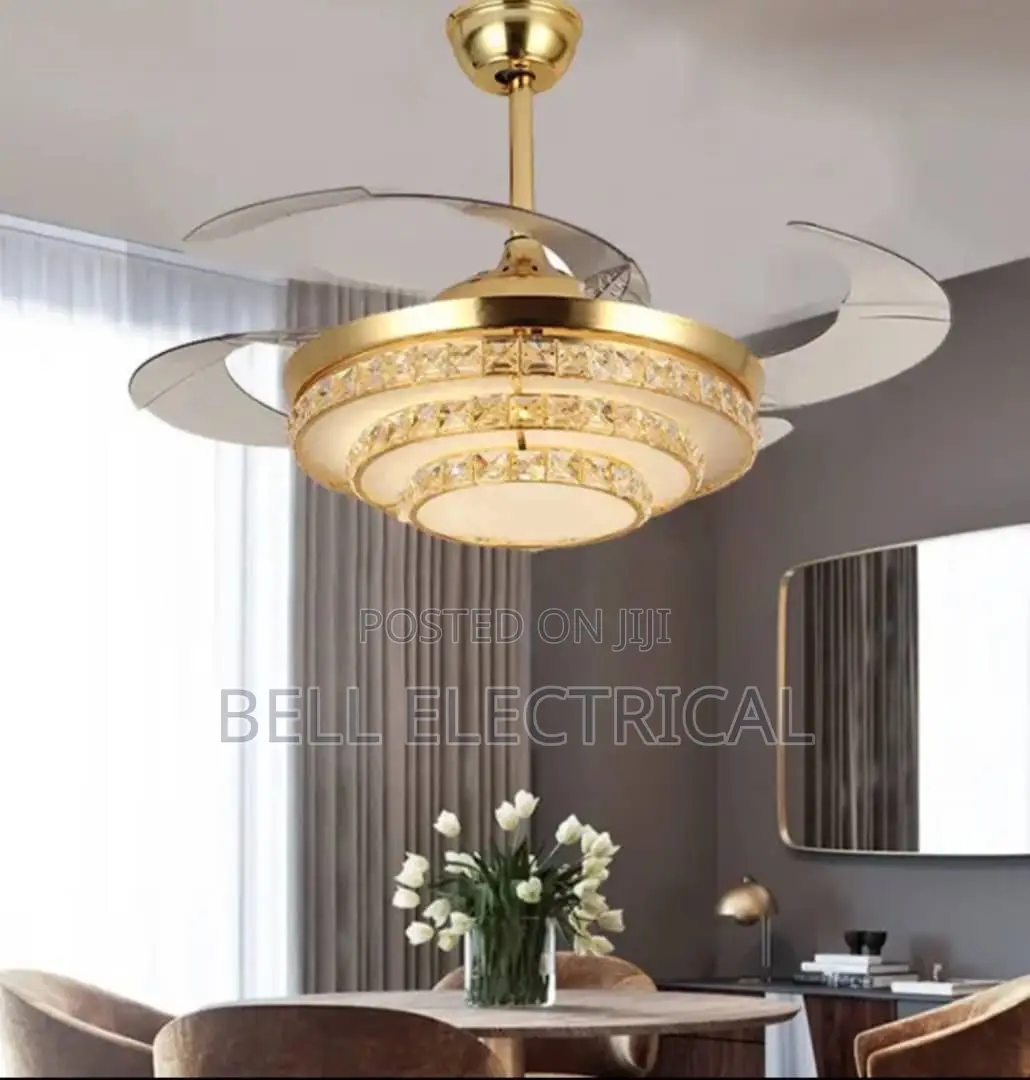 Luxury Crystal Led Ceiling Fan With Light