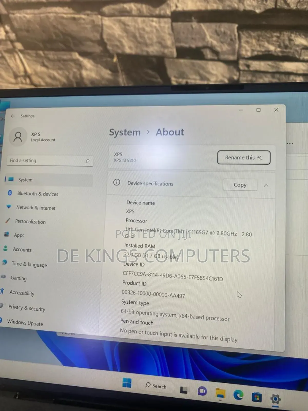 Laptop Dell XPS 13 9310 32GB Intel Core i7 SSD 1T