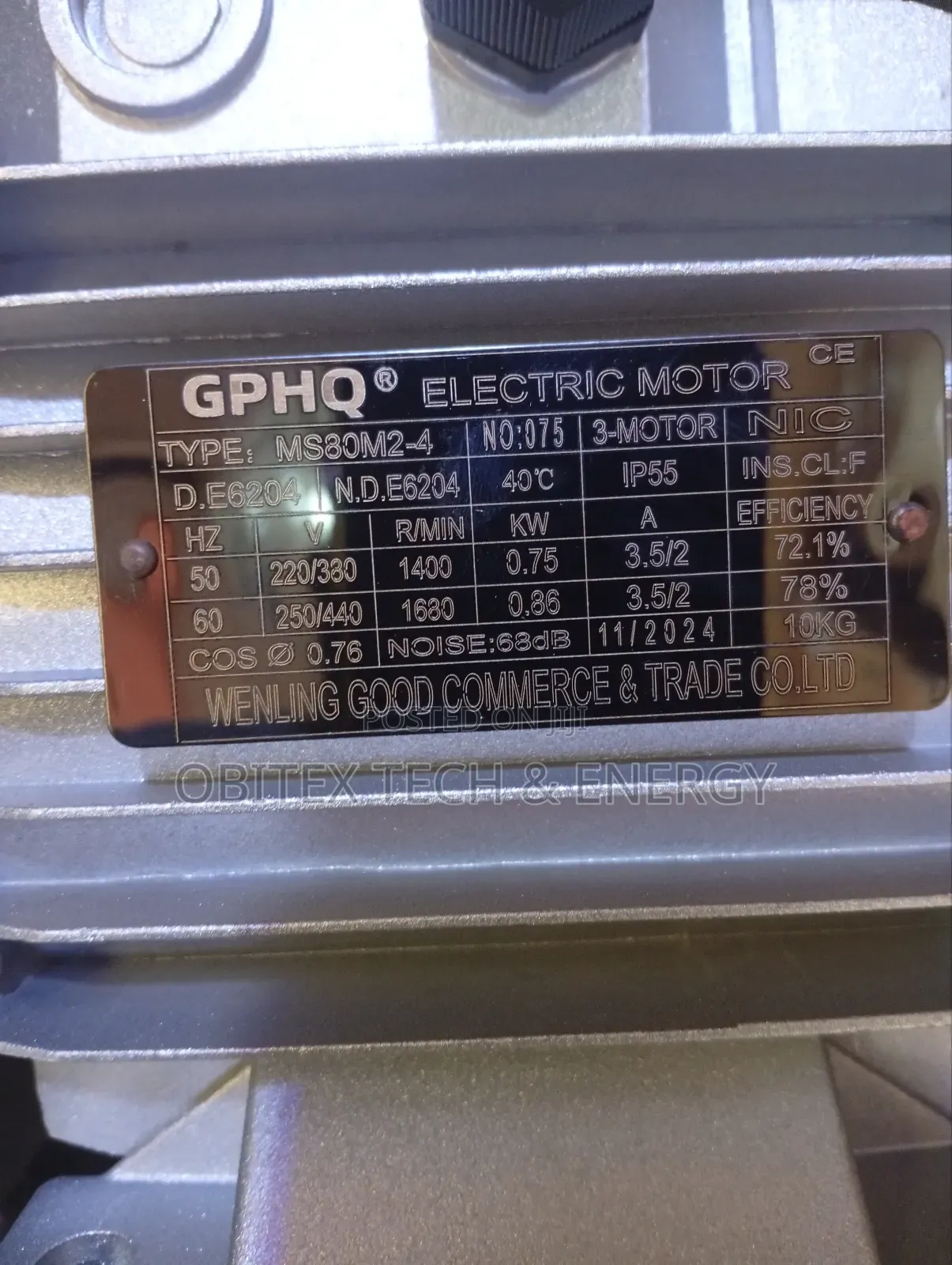 GPHQ Ms30m2-4 Electric Motor – 0.75 Kw (1 Hp)